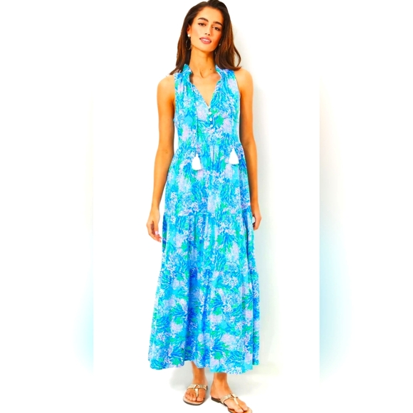 Lilly Pulitzer Dresses & Skirts - Lilly Pulitzer NWT Malone Maxi Dress Las Olas Aqua Strong Current Sea